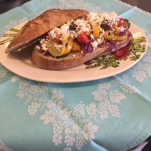 Vegetable and Feta Sandwiches